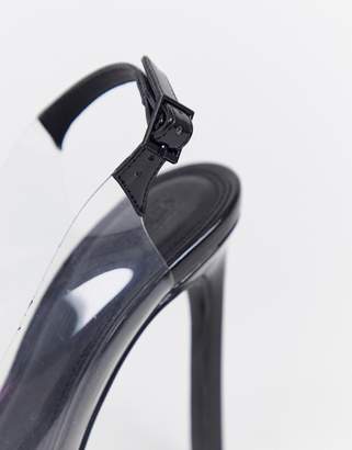 clear Asos Design ASOS DESIGN Pilot slingback high heels