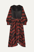Thumbnail for your product : Isabel Marant Romina Asymmetric Printed Satin-jacquard Midi Dress