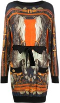 Thumbnail for your product : Balmain Horse-Print Belted Dress