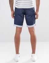 Thumbnail for your product : Celio Cotton Twill Short with Distressing and Contrast Turnup