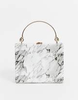 Thumbnail for your product : ASOS DESIGN marble box clutch bag