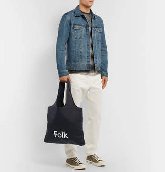 Folk Logo-Print Cotton-Blend Tote Bag - Men - Navy