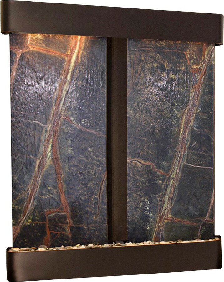 Adagio Cottonwood Falls 61" Wide Blackened Copper Wall Fountain