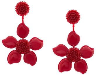 Oscar de la Renta enamel flower earrings