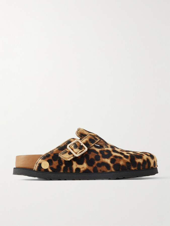 Birkenstock 1774 Boston Calf Hair Clogs - Animal print