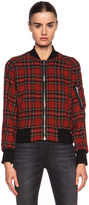 Thumbnail for your product : R 13 Plaid Shrunken Flight Wool Jacket