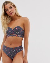 Thumbnail for your product : Playful Promises high waist bikini bottom in navy floral