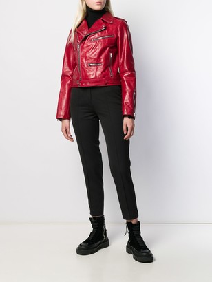Isabel Benenato Cropped Leather Jacket