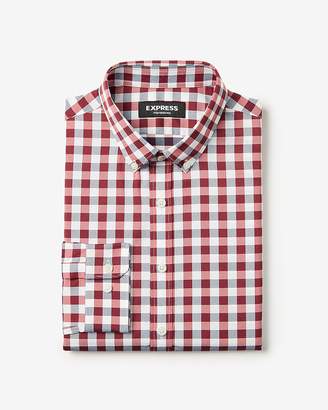 Express Classic Small Plaid Wrinkle-Resistant Performance Dress Shirt