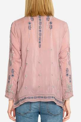Johnny Was Santorini Embroidered Blouse