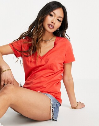 J.Crew v neck supima cotton t-shirt in red