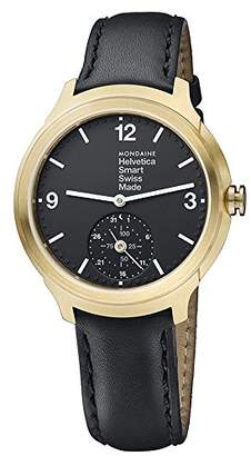 Mondaine Men's Helvetica Stainless Steel Quartz Watch with Leather Strap