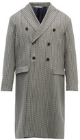 Thumbnail for your product : Valentino Times-print Check Wool-twill Overcoat - Grey