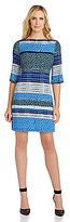 Thumbnail for your product : Donna Morgan Mixed-Stripe Shift Dress
