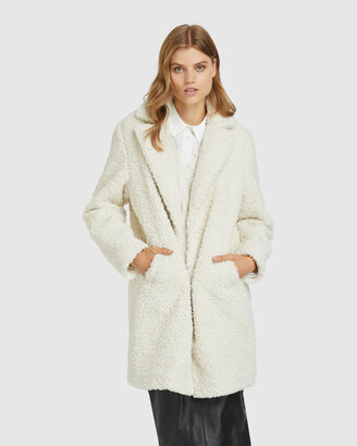 Oxford Women's White Winter Coats - Teddy Faux Fur Coat - Size One Size, 14 at The Iconic
