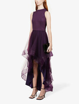 Thumbnail for your product : Chi Chi London Thais asymmetrical crepe and tulle midi dress
