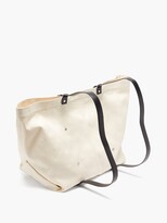 Thumbnail for your product : Jil Sander Logo-print Canvas And Leather Backpack Tote - Beige
