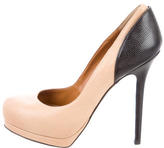Thumbnail for your product : Fendi Leather Round-Toe Platform Pumps