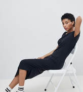 Thumbnail for your product : Noisy May Tall asymmetric jersey midi dress in black