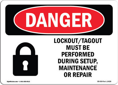 SignMission OSHA Danger Lockout Tagout Setup Maintenance Repair Sign ...
