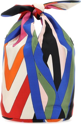 Emilio Pucci Printed Silk Lido Bucket Bag
