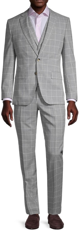 Boss Hugo Boss Huge6/Genius5 Slim-Fit Plaid Virgin Wool-Blend Suit -  ShopStyle
