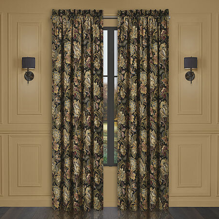 Five Queens Court Stefania Rod Pocket Energy Saving Light-Filtering Set of 2 Curtain Panel
