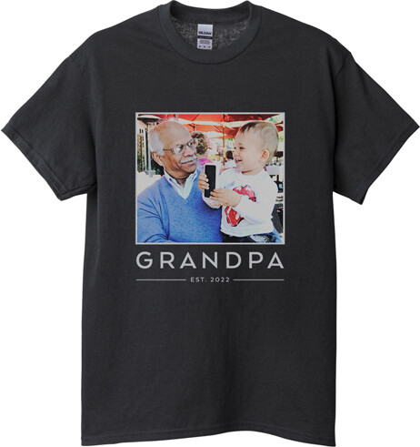 Custom Black T-Shirts: Grandpa Est, Adult (XXL), Customizable Front & Back, Green