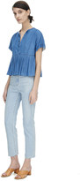 Thumbnail for your product : Rebecca Taylor Short Sleeve Chambray Top