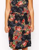 Thumbnail for your product : ASOS CURVE Exclusive Midi Dress In Rose Print