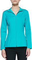Thumbnail for your product : Lafayette 148 New York Stretch-Cotton Zip-Front Blouse
