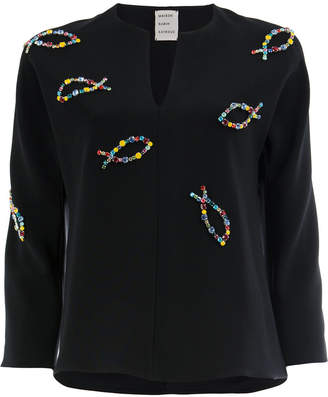 Maison Rabih Kayrouz crystal-embroidered blouse