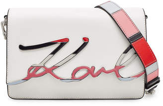 Karl Lagerfeld Paris K/Signature Special Enamel Leather Shoulder Bag