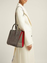 Thumbnail for your product : Christian Louboutin Paloma Medium Leather And Suede Tote - Light Grey