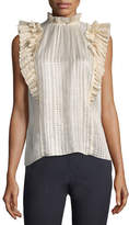 Thumbnail for your product : Rebecca Taylor Sleeveless Plaid Pleated Top
