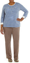 Thumbnail for your product : Allison Daley Plus Hotfix Striped Knit Top