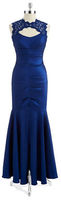 Thumbnail for your product : Xscape Evenings Ruched Taffeta and Lace Mermaid Gown