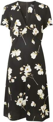 Dorothy Perkins Womens **Tall Black Floral Print Tea Dress