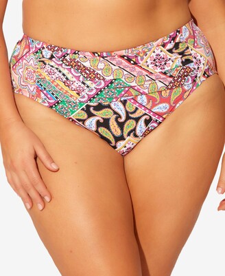 Bleu Rod Beattie Plus Size Floral-Print Bikini Bottoms Women's Swimsuit
