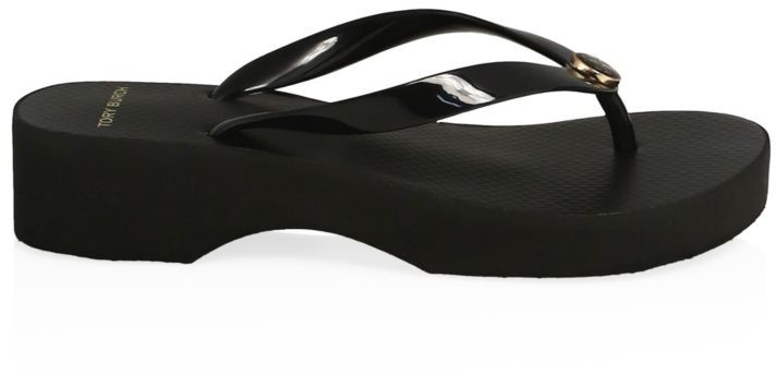 tory burch cutout wedge flip flops