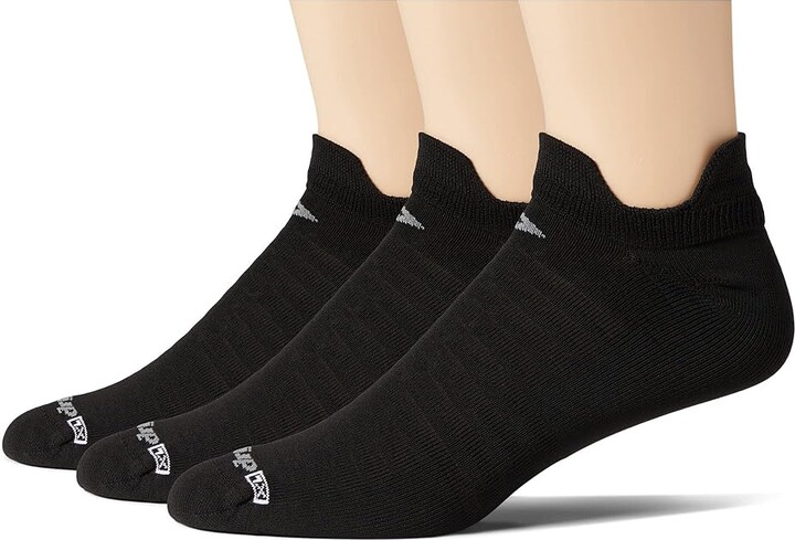Drymax Hyper Thin Running Double Tab 3-Pair Pack Crew Cut Socks Shoes Black 1 : LG (US Men's Shoe 8.5-10.5 - Women's Shoe 10-12)