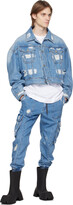 Thumbnail for your product : Juun.J Blue Distressed Denim Cargo Pants