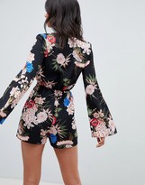 Thumbnail for your product : Parisian Tall Floral Print Wrap Romper