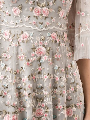Needle & Thread Floral Embroidered Tulle Dress