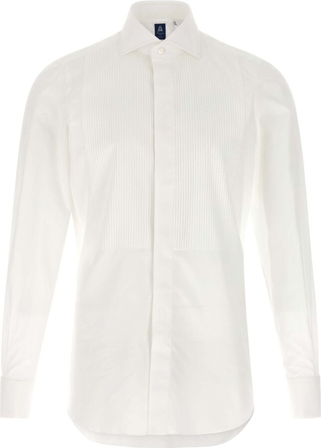 Finamore 1925 Eduardo Striped Plastron Shirt