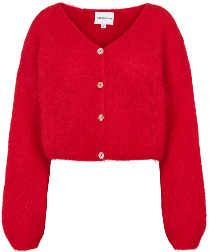 Americandreams Cornelia Cropped Cardigan Lipstick Red