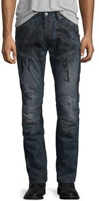 G Star G-Star 5620 3D Super-Slim Jeans, Dark Aged Splatter