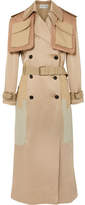 Thumbnail for your product : Valentino Oversized Patchwork Hammered-satin Trench Coat - Beige