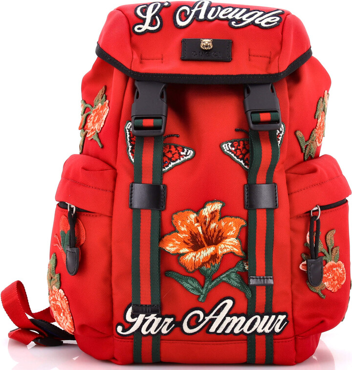 GUCCI Techpack Backpack Embroidered Techno Canvas Small