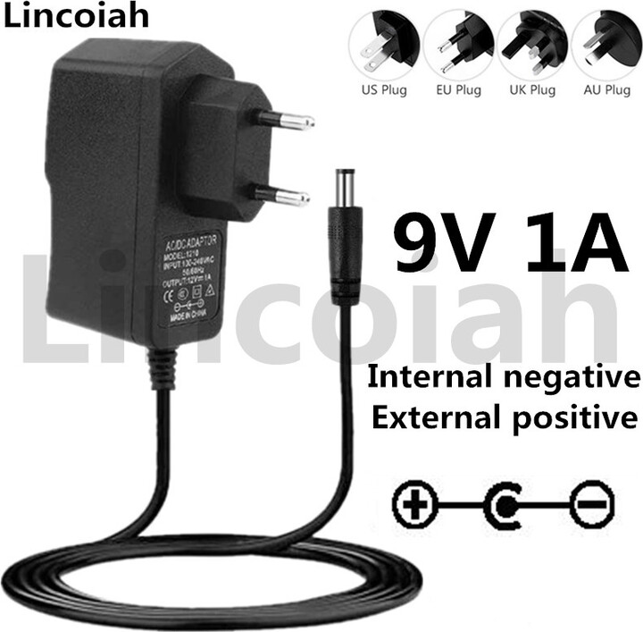 Lincoiah 9V AC/DC Power Adapter for BOSS PSA-120S Zoom Guitar Multi Effects Pedal - SMPS for Casio Piano Keyboard